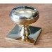 Bromley Cupboard Knob – Polished Brass - Square Backplate